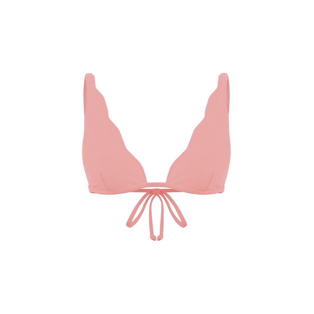 Scalloped Bralette Bikini Top in Blush
